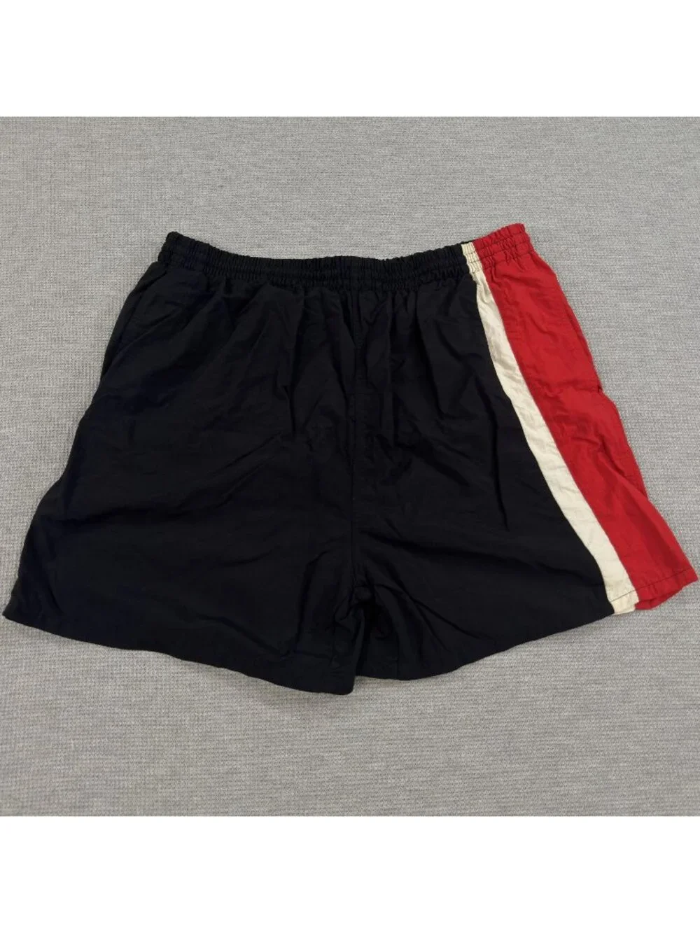 Vtg 90s Pro Spirit Swim Trunks Mens L Black Red White Nylon Mesh Lined Shorts